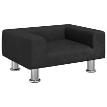 Cama para cão tipo sofá confortável 50 x 40 x 26,5 cm veludo preto 02_0042667