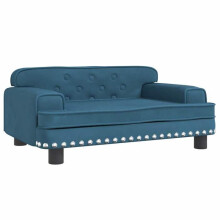 Cama para cachorro sofá confortável 70 x 45 x 30 cm veludo Azul 02_0042857