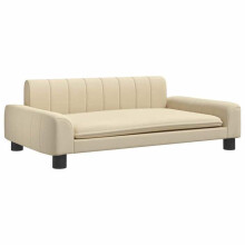 Cama para cão sofá confortável 90 x 53 x 30 cm tecido creme 02_0042989