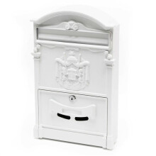 Buzón de diseño antiguo blanco, caja de correo mural 16_0000061