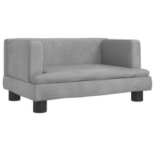 Cama para cachorro sofá confortável claro 60 x 40 x 30 cm veludo cinza 02_0043096