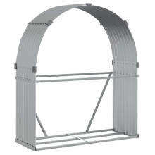 Porte-bûches argentato 120 x 45 x 140 cm in acciaio zincato Argento 02_0043790