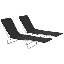 Sillas reclinables de 182 cm plegables 2 piezas acero y tela negra 02_0011936