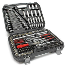 Coffret chave de catraca - Aço carbono - 215 peças - Ferramentas completas - Prático e durável