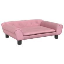 Cama para cachorro sofá confortável 70 x 48 x 22 cm veludo Rosa 02_0042887
