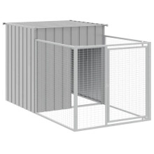 Niche per cani con tetto chiaro 110 x 201 x 110 cm grigio 02_0043490