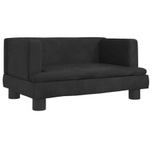Cama para cão sofá confortável 60 x 40 x 30 cm veludo preto 02_0042729