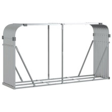 Porta-legna argentato 180 x 45 x 100 cm acciaio zincato Argento 02_0043792