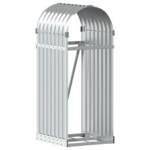 Porta-legna argentato 40 x 45 x 100 cm acciaio zincato Argento 02_0043795