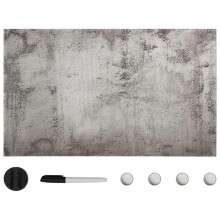 Tableau magnétique panneau écriture école maison bureau mural verre 100 x 60 cm gris 02_0045496