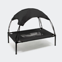 Haustierliege - HELLOSHOP26 - Modell S - Schwarz - 60 cm - Klappbar - Sonnenschutz