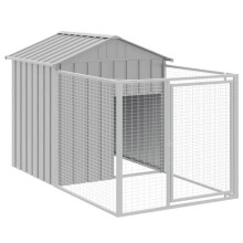 Nicho para cão com cobertura clara 117 x 201 x 123 cm cinza 02_0043494