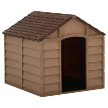 Nicho para cães - HELLOSHOP26 - 71 x 71,5 x 68 cm - 100 % PP - Resistente aos UV - Marrom