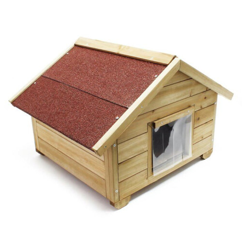 Niche chat avec isolation maisonnette d'extérieur chat robuste bois chat petite 16_0002659