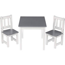 Tafel voor kinderen met 2 stoelen wit-grijs 19_0000199