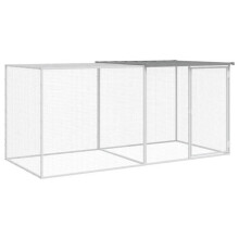 Hühnerstall mit klaren Dach 203 x 98 x 90 cm aus verzinktem Stahl grau 02_0043982