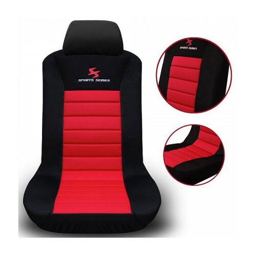 Set di 2 coprisedili taglia universale nero rosso 19_0001058 1