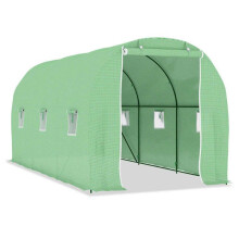 Serre - HELLOSHOP26 - 9 m² - PE 140 gm² gaasstof - Gegalvaniseerd staal - Groen