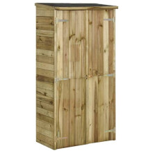 Ripostiglio per attrezzi da giardino in pino 85 x 48 x 177 cm marrone 02_0022432