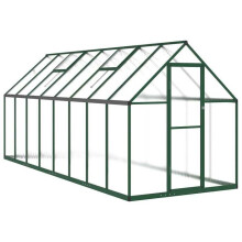 Serre tente abrigada para plantas, flores e legumes com estrutura base 445 x 169 x 195 cm em alumínio verde 02_0044506
