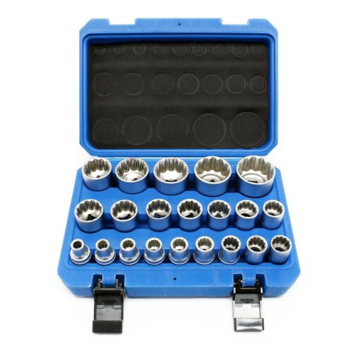 Coffret jeu de douilles - HELLOSHOP26 - 21 pcs - Acier au chrome vanadium - 12 pans - Multicolore 2