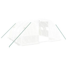 Tenda de estufa para abrigar plantas, flores e legumes com estrutura em aço 16 m² 4 x 4 x 2 m branca 02_0044549