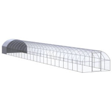 Poulailler enclos cage poules d'extérieur 3 x 24 x 2 m acier galvanisé Argent 02_0044008