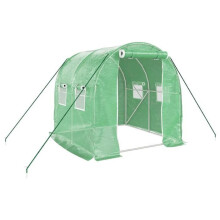 Invernadero carpa refugio planta flor verduras con marco de acero 4 m² 2 x 2 x 2 m verde 02_0044584