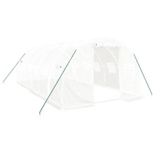 Tenda de estufa para plantas, flores e vegetais com estrutura em aço 18 m² 6 x 3 x 2 m branco 02_0044553