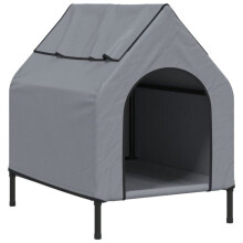 Nicho para cachorro - HELLOSHOP26 - Modelo 02_0043534 - Tecido Oxford - Aço revestido - Cinza claro