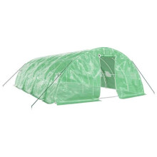"Tenda de estufa para abrigar plantas, flores e legumes com estrutura de aço 40 m² 8 x 5 x 2,3 m verde 02_0044590"