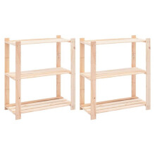 3-niveau opbergmeubels boekenplanken set van 2 80 x 38 x 90 cm Vuren 150 kg beige 02_0045727