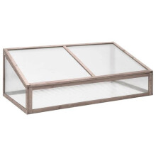 Serre tent abri plant bloem groenten 110 x 58,5 x 39 cm grenenhout grijs 02_0044437