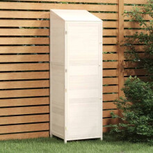 Casetta da giardino 55 x 52 x 174,5 cm in legno di abete solido bianco 02_0044053