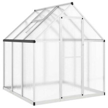 Tenda de estufa abrigo para plantas flores legumes com estrutura base prata 169 x 169 x 195 cm alumínio Prata 02_0044516