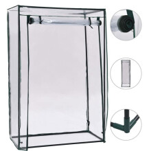 Plantenserre - HELLOSHOP26 - 102 x 52 x 150 cm - Transparant PVC - Roldeur - Tubulaire staal