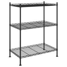 Opslagrek 3 niveaus 60 x 35 x 76 cm 150 kg zwart 02_0045690