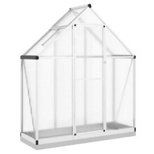 Serre tent beschutting plant bloem groenten met zilveren basisframe 169 x 58 x 202 cm aluminium Zilver 02_0044520