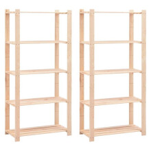 5-laags opslagmeubelen rekken set van 2 80 x 38 x 170 cm 250 kg beige 02_0045735