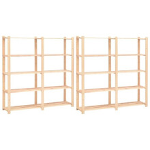 5-laags opbergmeubelen set van 2 170 x 38 x 170 cm Vuren 500 kg beige 02_0045734