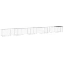Poulailler enclos cage poules avec toit clair 1003 x 98 x 90 cm acier galvanisé gris 02_0043980