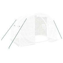 Serre tenda abrigo planta flor legumes com quadro de aço 6 m² 3 x 2 x 2 m branco 02_0044609