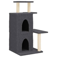 Kattenboom meubel toren klim speelgoed krabben krabpaal klimplatform met sisal krabbers donker 97 cm grijs 02_0022723