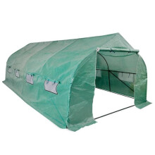 Tienda de campaña tipo invernadero para plantas, flores y verduras portátil, estructura de acero, 18 m², verde 02_0044659