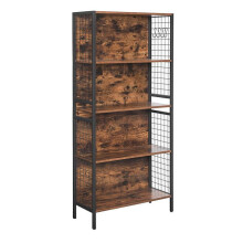 Bibliothèque étagère de rangement 4 niveaux pour livres et objets de décoration cadre en acier