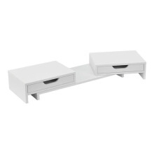 Supporto per schermo regolabile con 2 cassetti bianco 03_0008220
