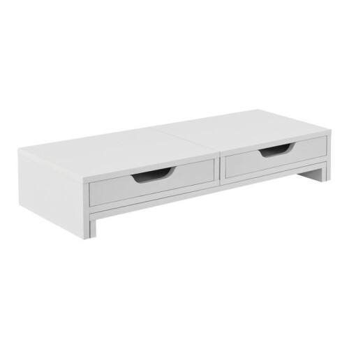 Supporto per schermo regolabile con 2 cassetti bianco 03_0008220 1