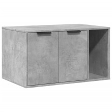 Kattenbakmeubel - HELLOSHOP26 - Engineered wood - Betongrijs - Multifunctioneel - 80x50x45 cm