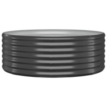Jardinière - HELLOSHOP26 - Bac surélevé - Acier enduit de poudre - Couleur anthracite - 100x100x36 cm
