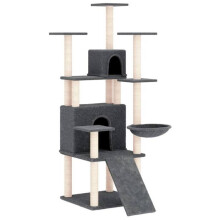 Kattenboom - HELLOSHOP26 - Katten toren - 154 cm - Donkergrijs - Natuurlijke sisal